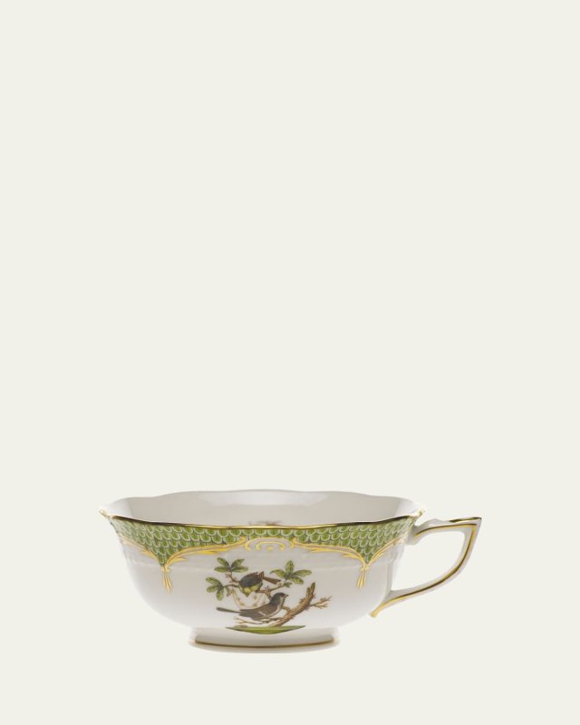 Rothschild Bird Borders Green Teacup #1